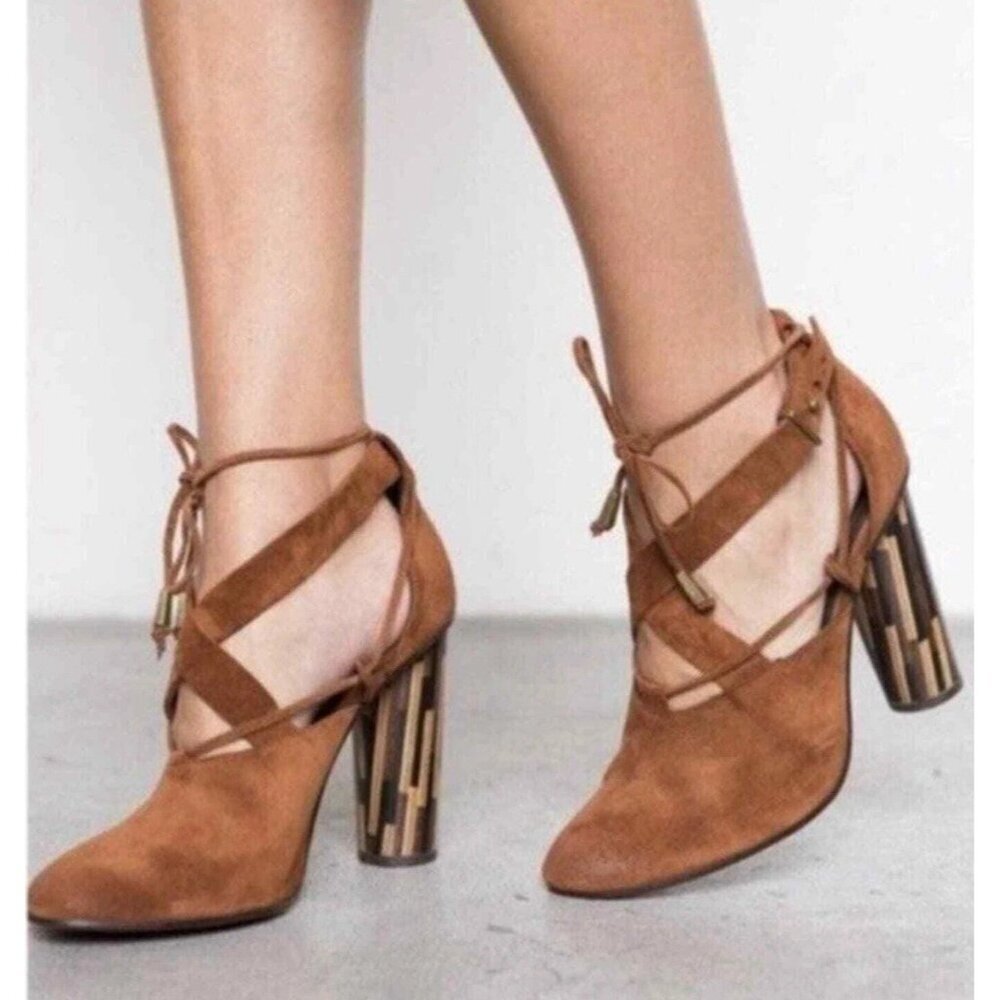 Free People Nouvella Wrap Brown Heels Brown Sz. 39 / 8.5 US - Picture 11 of 11